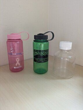 Nalgene Water Bottle Bundle Lot of 3 Pink Green Clear